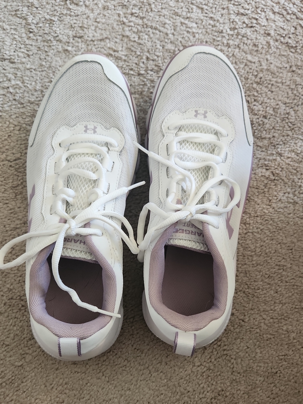 Under Armour Women's White and Light Purple Running Sneakers